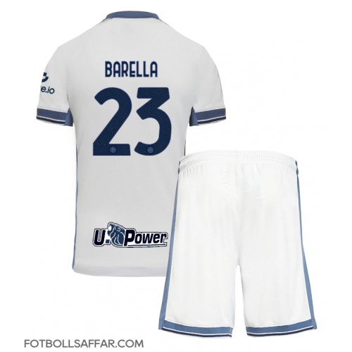 Inter Milan Nicolo Barella #23 Bortadräkt Barn 2024-25 Kortärmad (+ Korta byxor)